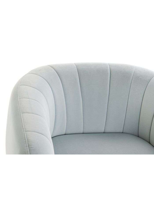 Fauteuil bleu ciel velours chic