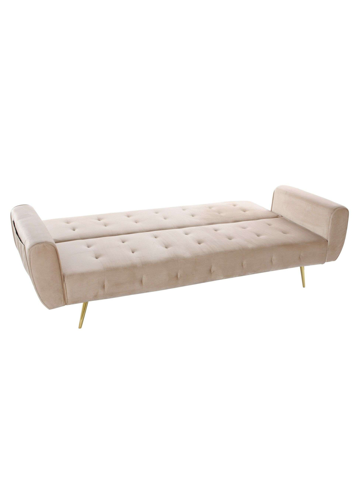 Canapé convertible velours 213X79X82 213X105X40