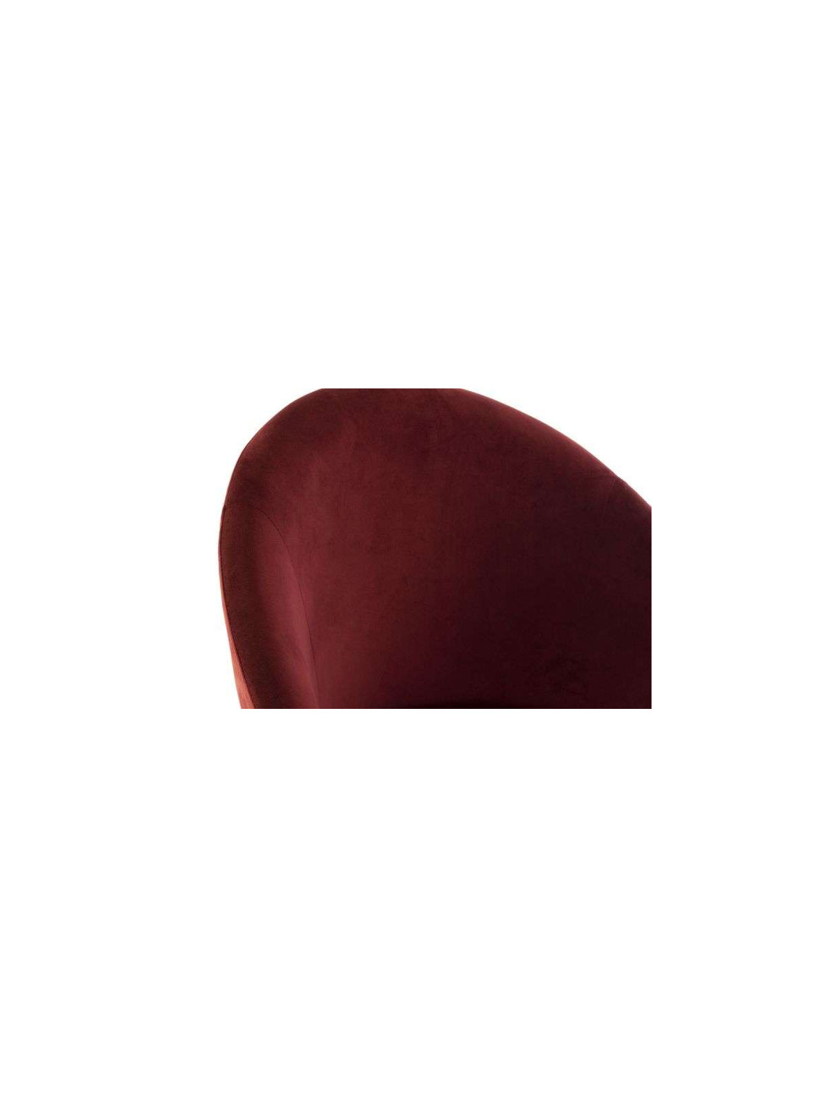 Fauteuil rouge velours contemporain dossier demi lune