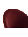 Fauteuil rouge velours contemporain dossier demi lune