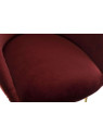 Fauteuil rouge velours contemporain dossier demi lune