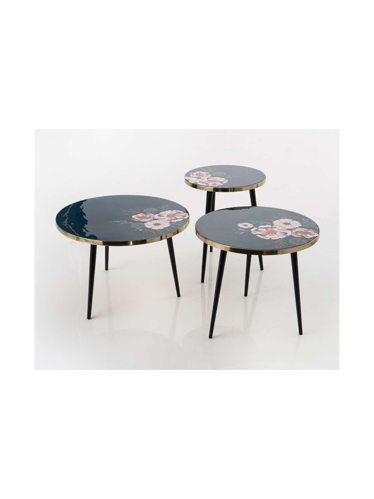 Set de 3 tables basses Floral Amadeus