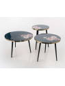 Set de 3 tables basses Floral Amadeus