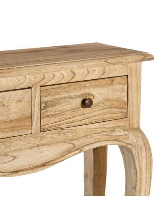 Console galbée en bois naturel