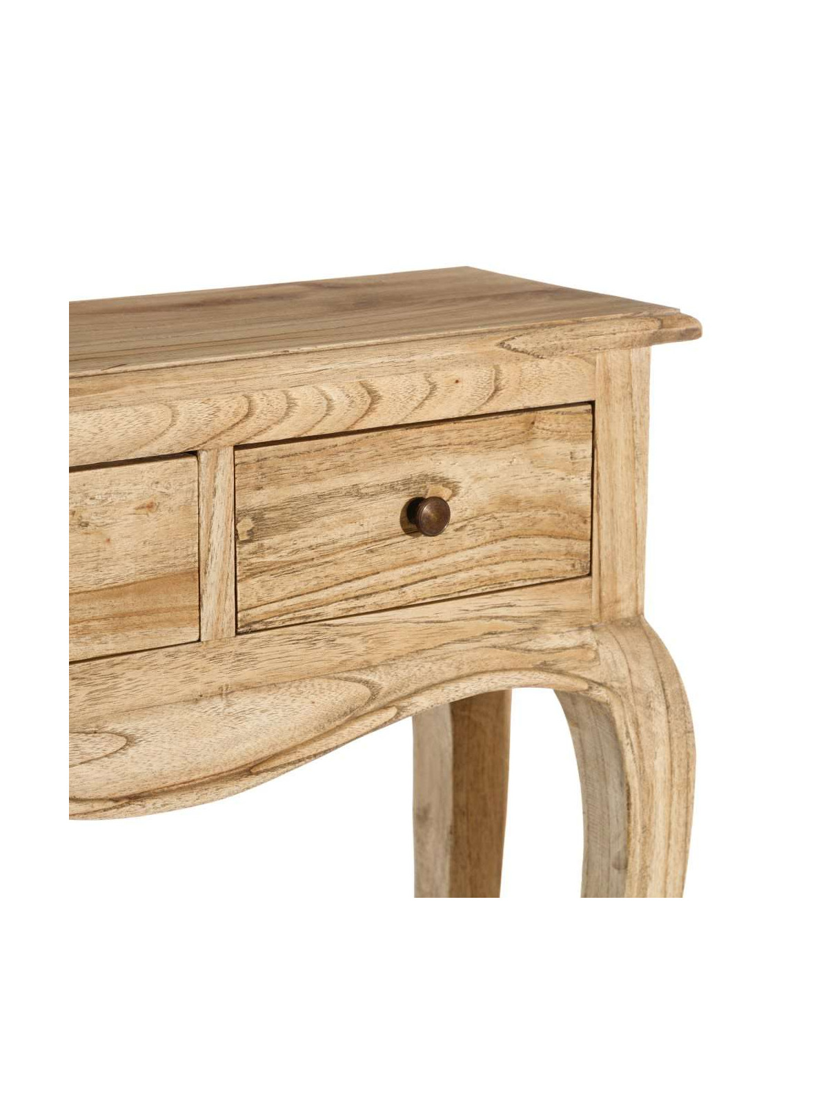 Console galbée en bois naturel