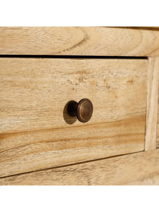 Console galbée en bois naturel