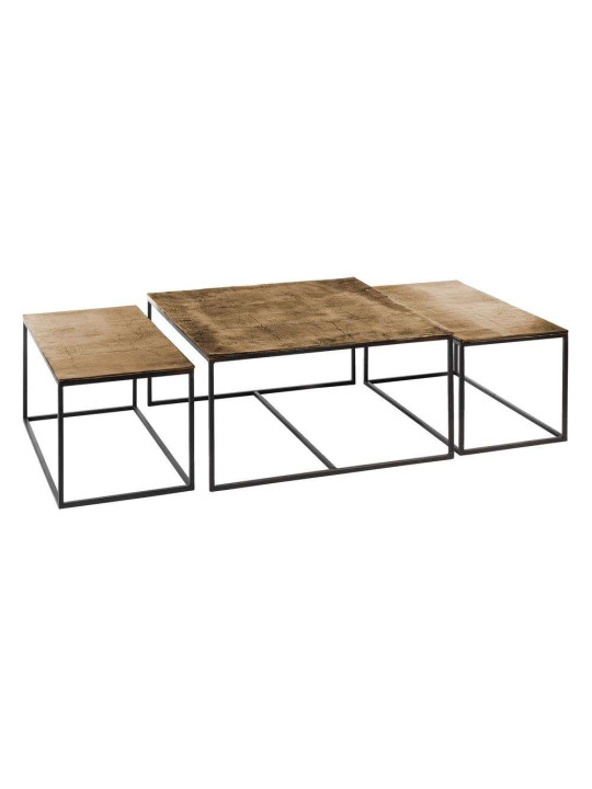 Lot de 3 tables basses gigognes or