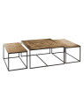 Lot de 3 tables basses gigognes or