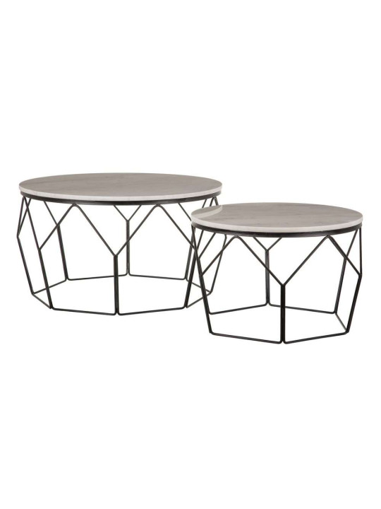 Lot de 2 tables basses gigognes en marbre