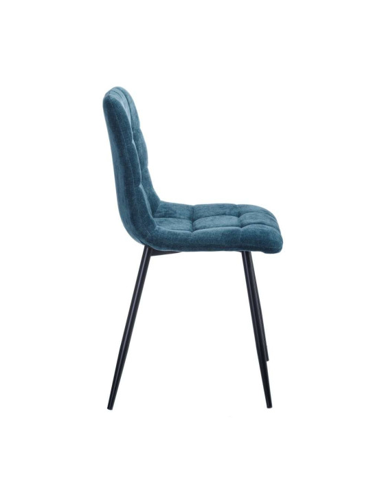 Chaise Alice en velours bleu marine