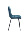 Chaise Alice en velours bleu marine