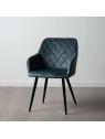 Chaise vintage en tissu bleu