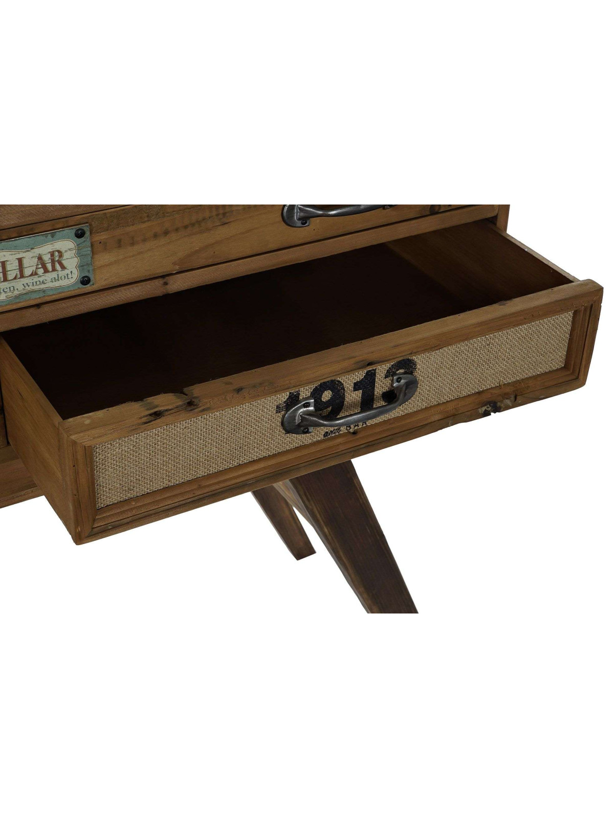 Console vintage 3 tiroirs en bois de sapin