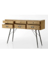 Console vitrine en bois naturel Amadeus