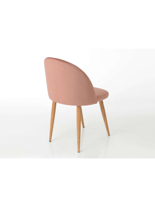 Chaise en velours rose Amadeus