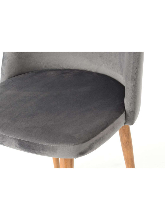 Chaise en velours gris Amadeus