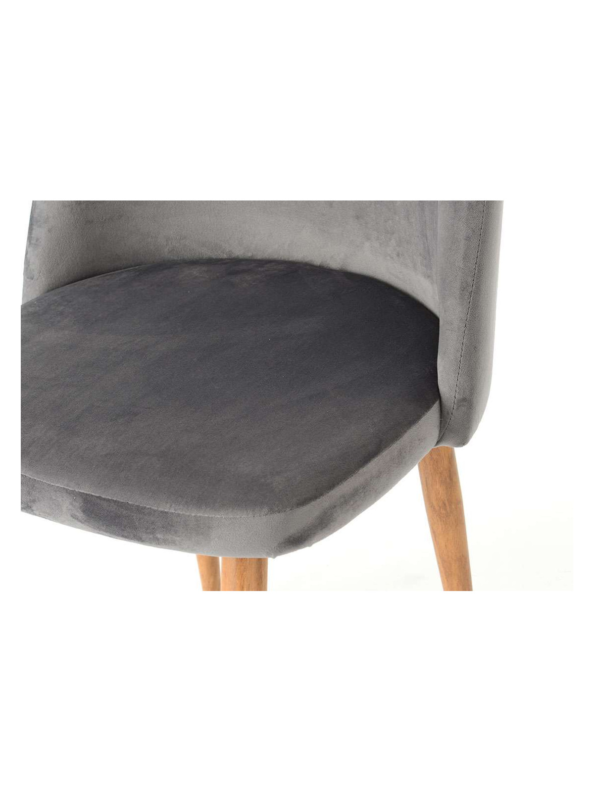 Chaise en velours gris Amadeus