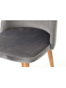 Chaise en velours gris Amadeus