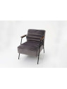 Fauteuil en velours gris Amadeus