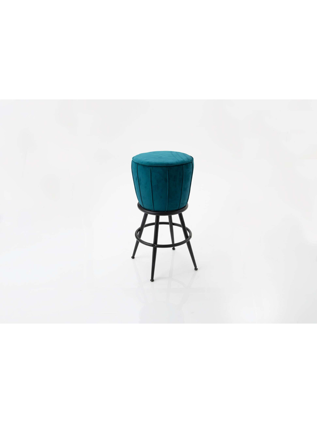 Tabouret  en velours bleu canard Amadeus