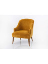 Fauteuil en velours jaune moutarde Amadeus