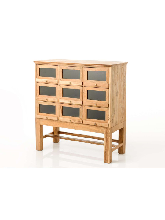 Commode 9 tiroirs en bois massif Amadeus