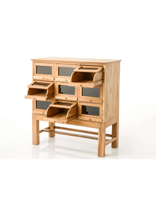 Commode 9 tiroirs en bois massif Amadeus