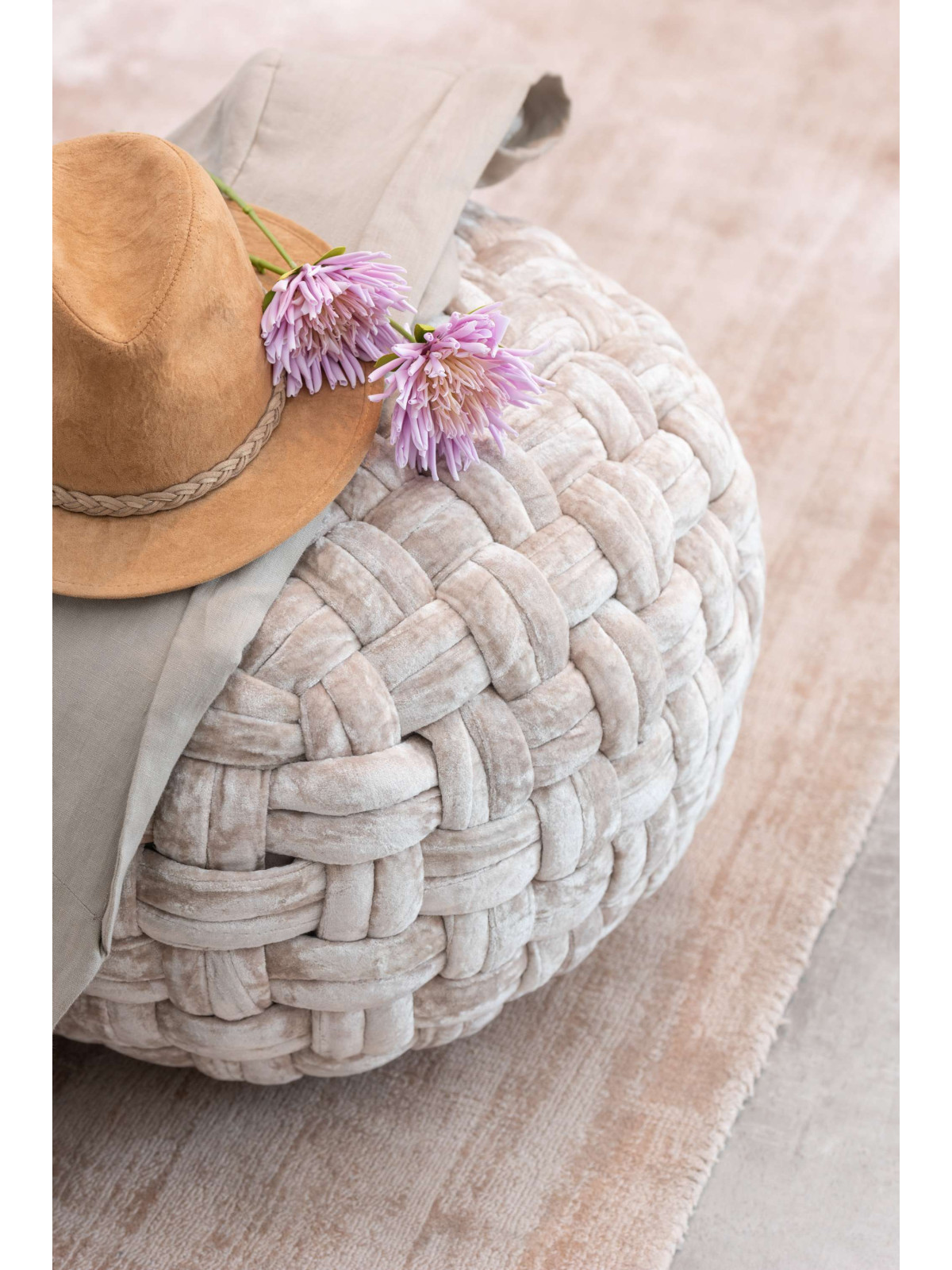 Pouf rond beige Jolipa