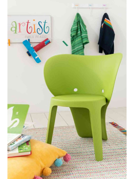 Chaise enfant Eléphant vert