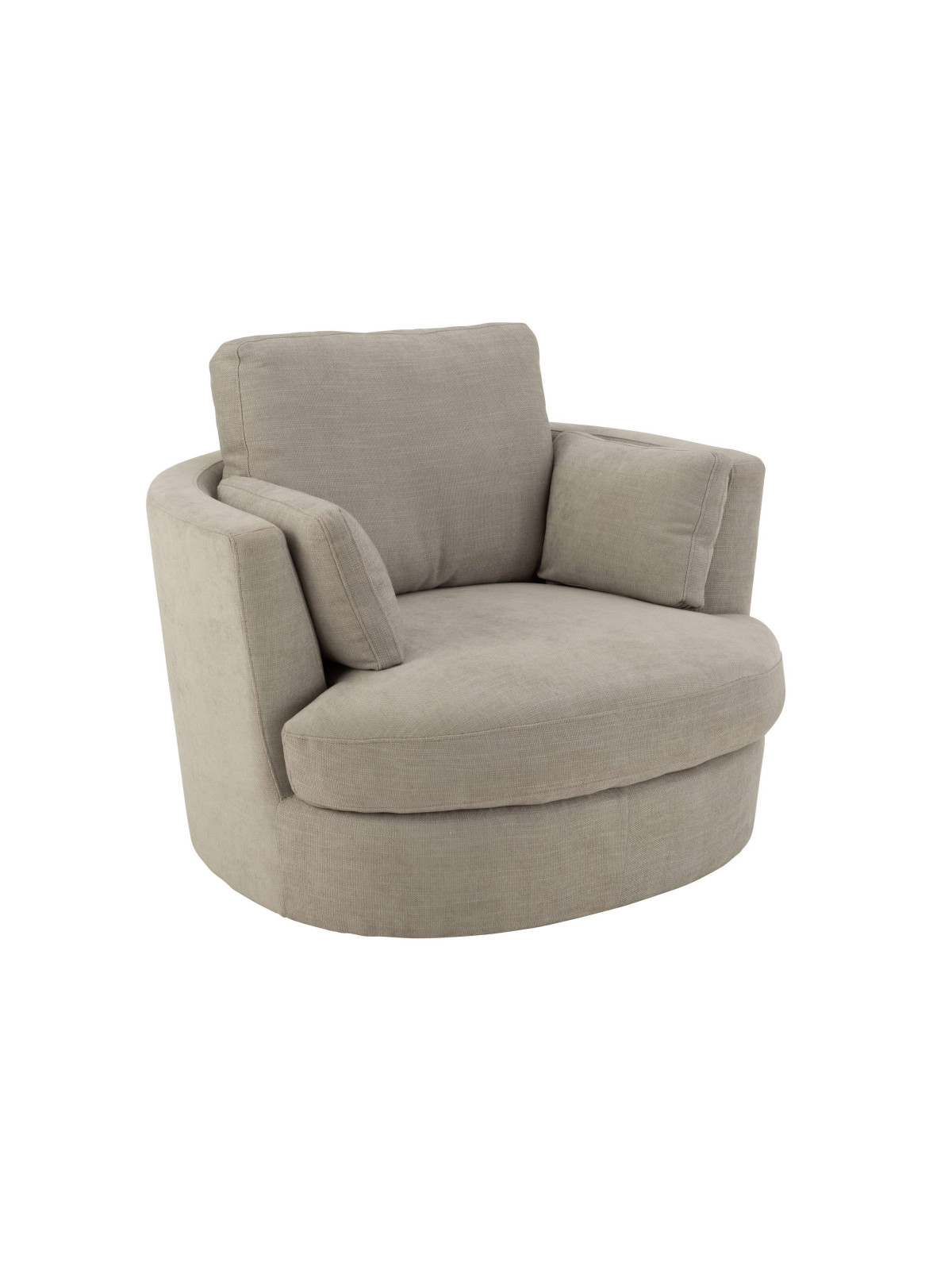 Fauteuil pivotant bois et tissus gris J-line