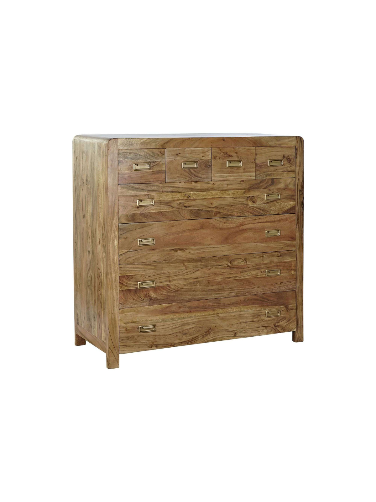 Commode bois d'acacia naturel 8 tiroirs