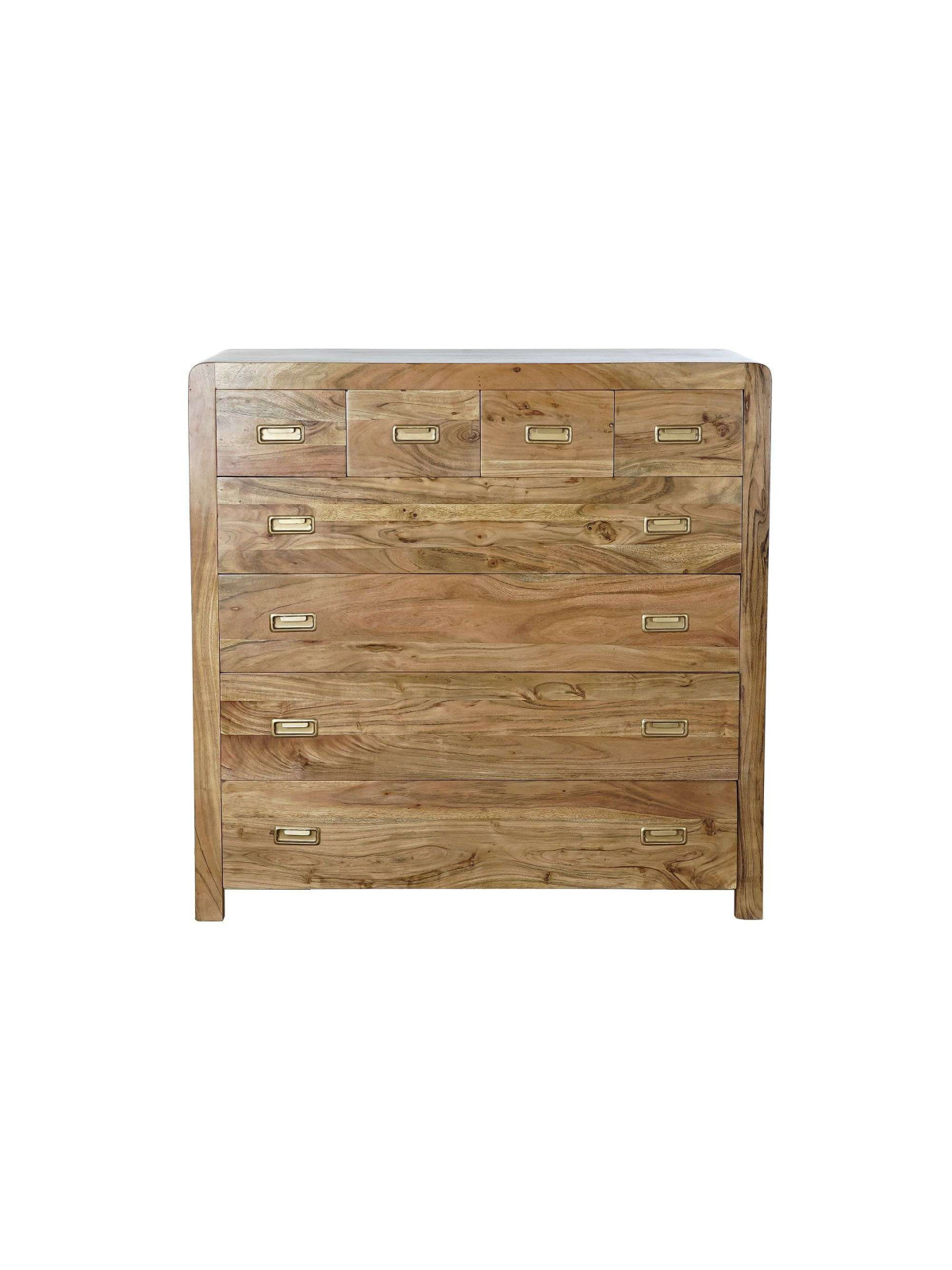 Commode bois d'acacia naturel 8 tiroirs