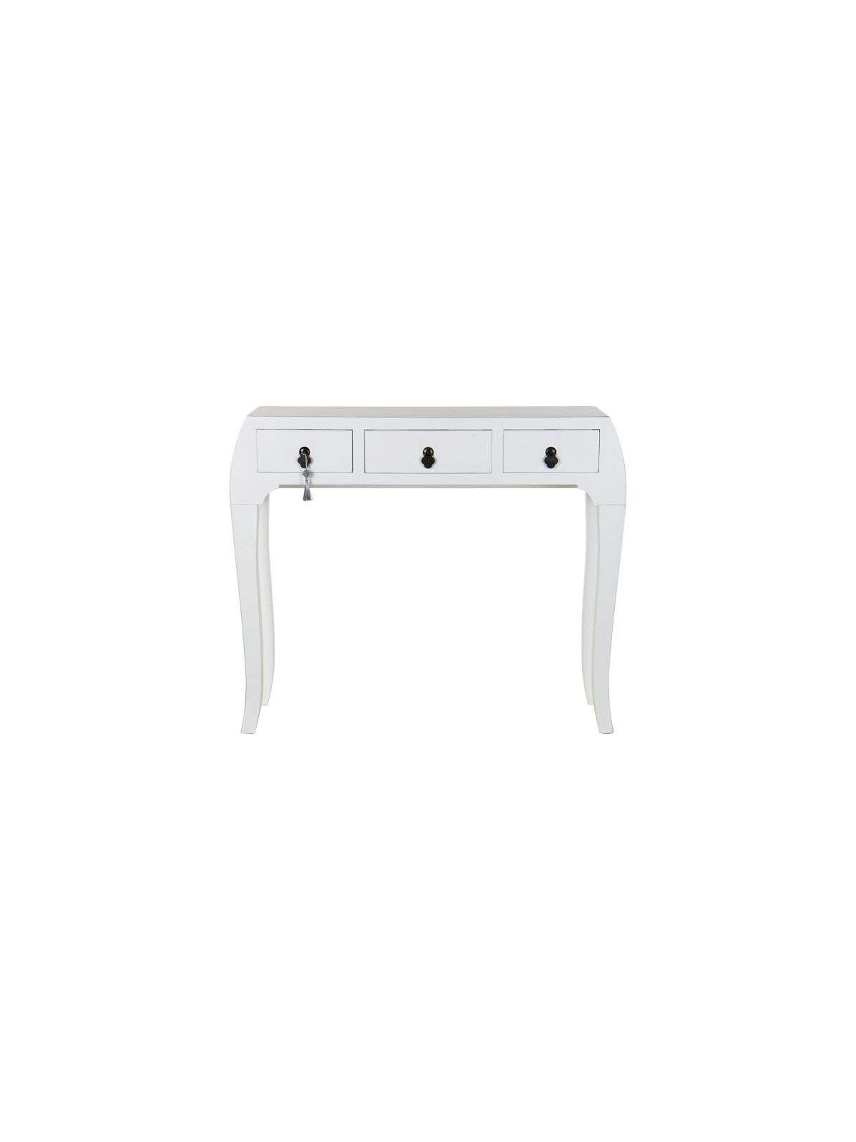 Console Chinoise Macao 3 tiroirs Blanche