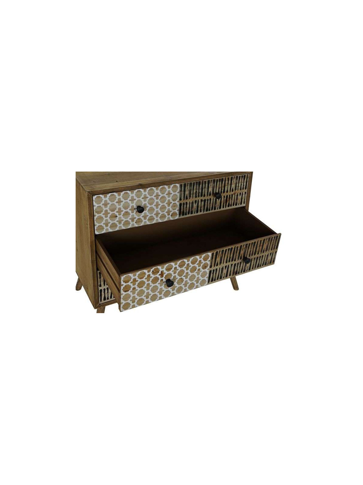 Commode en bois MAYA en bois impression ethniques