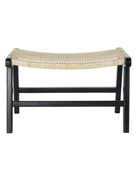 Banc en rotin et teck noir SOOK