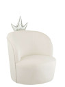 Chaise Enfant Couronne Velours Blanc