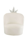 Chaise Enfant Couronne Velours Blanc