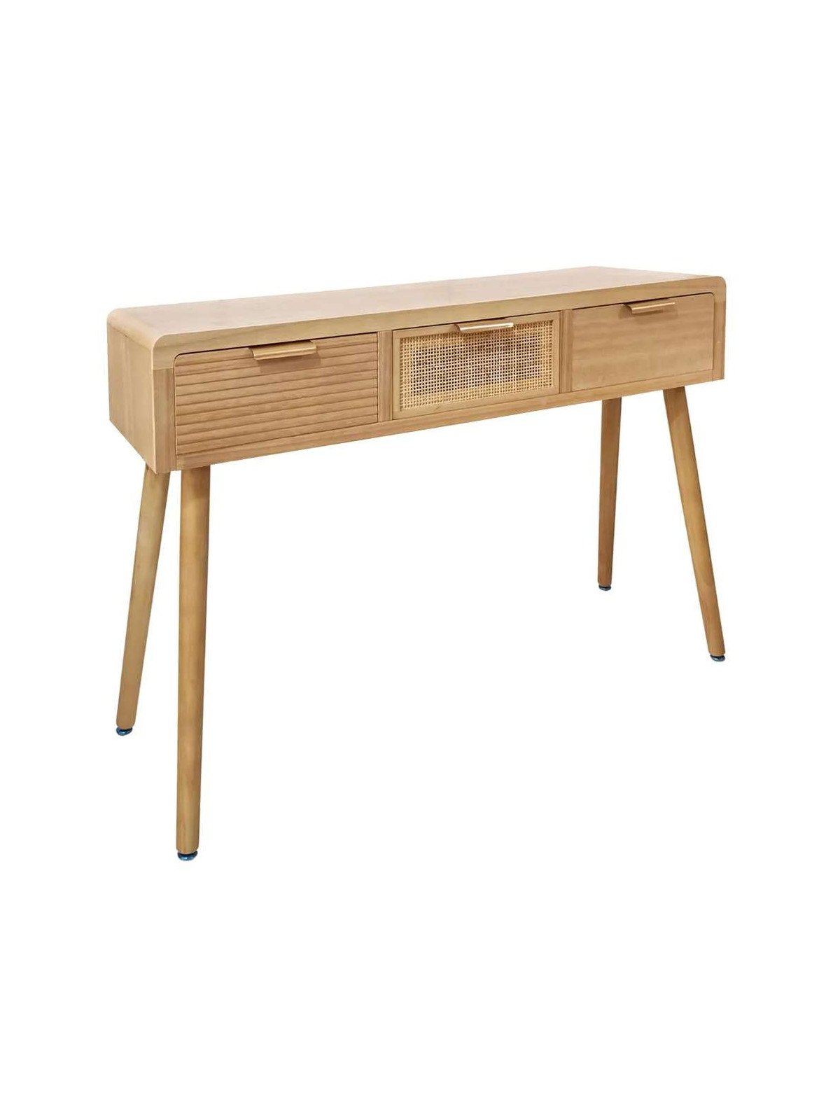 Bureau Nature en bois de paulonia et rotin