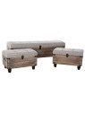 Set de 3 banquettes-coffre gris