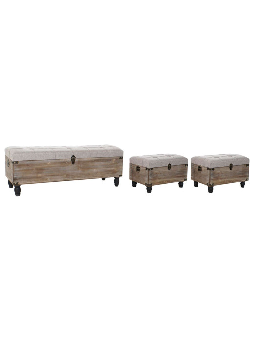 Set de 3 banquettes-coffre gris