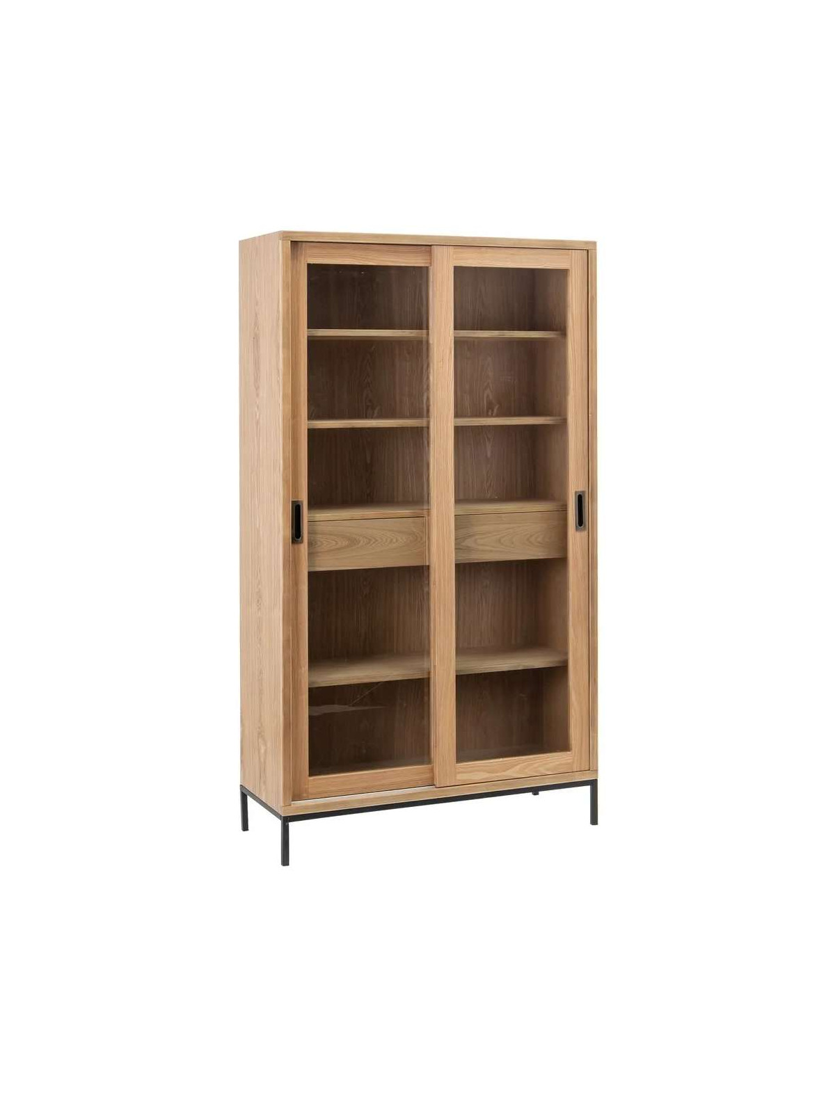 Armoire vitrée Tang en bois de frêne