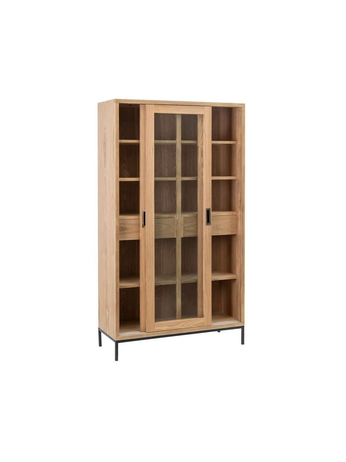 Armoire vitrée Tang en bois de frêne