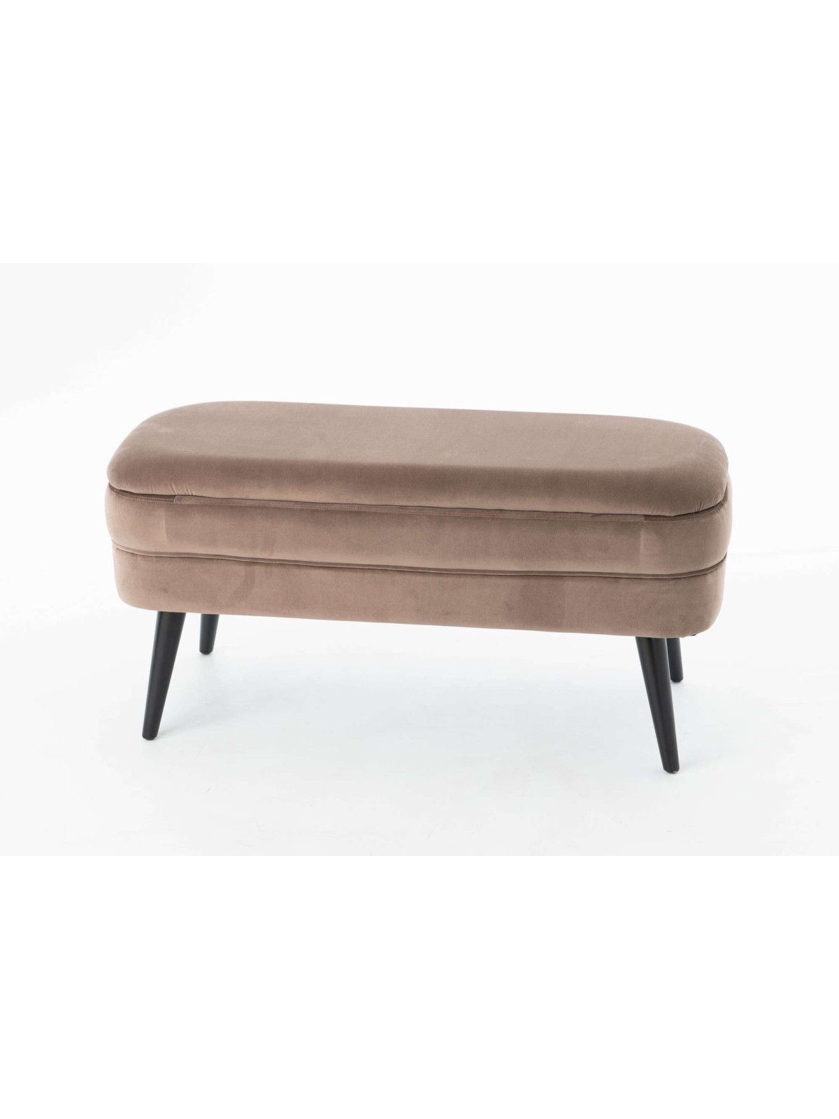 Banquette coffre en velours taupe