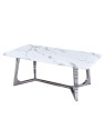 Table basse marbre blanc argent