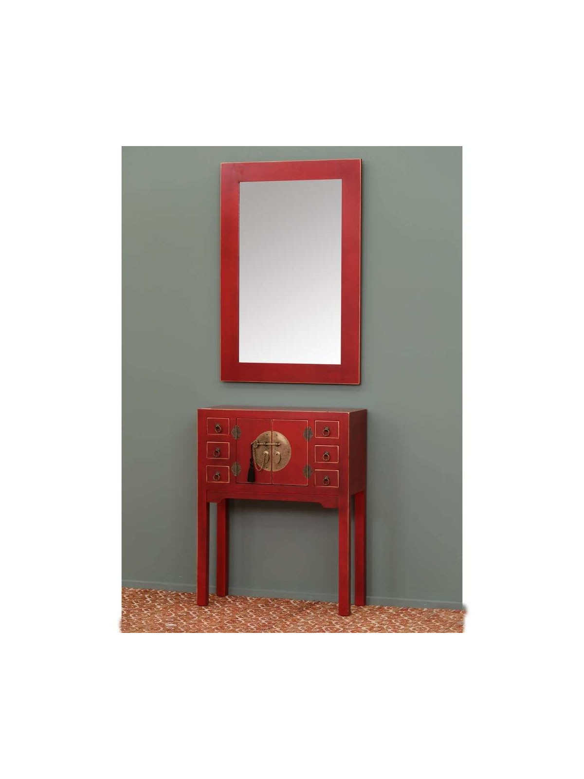 petite console chinoise rouge