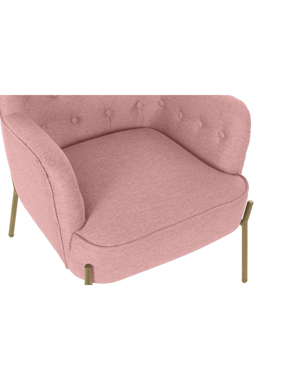 Fauteuil capitonné rose pâle