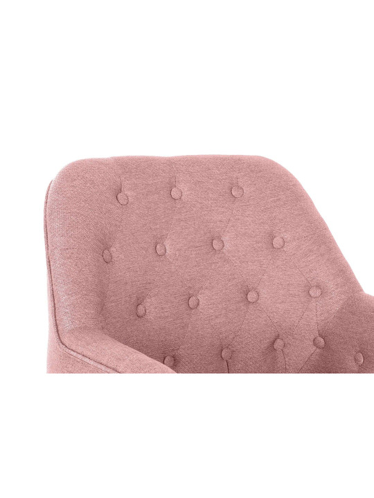 Fauteuil capitonné rose pâle