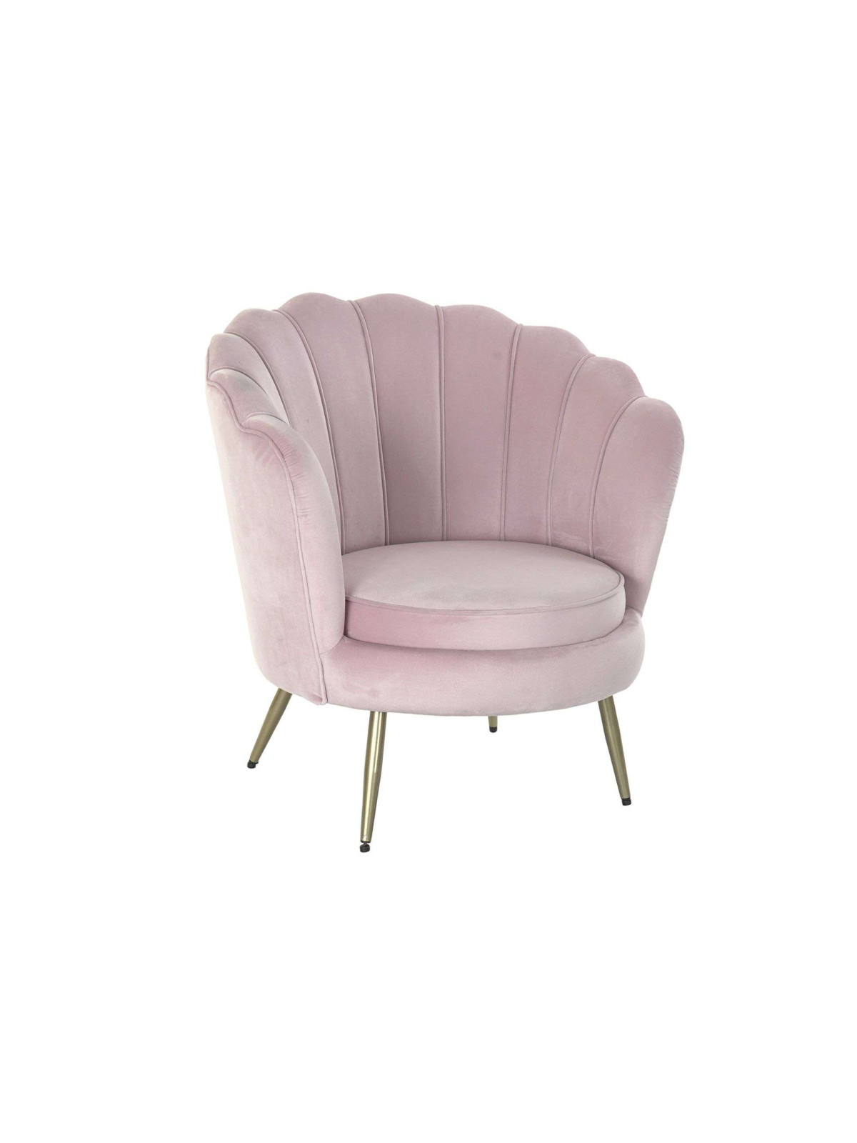 Fauteuil rose pâle Coquille