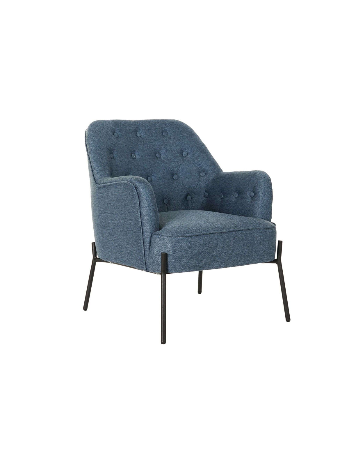 Fauteuil capitonné bleu