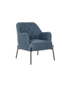 Fauteuil capitonné bleu